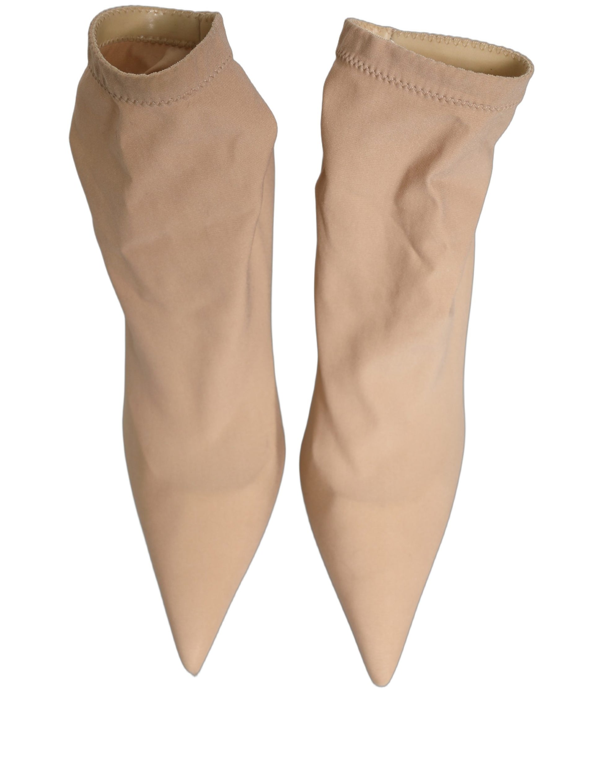 Dolce & Gabbana Bottines à talons chaussettes extensibles beiges