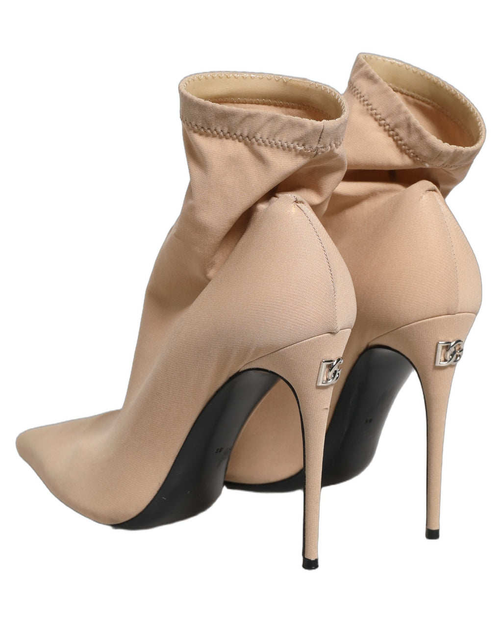 Dolce & Gabbana Bottines à talons chaussettes extensibles beiges