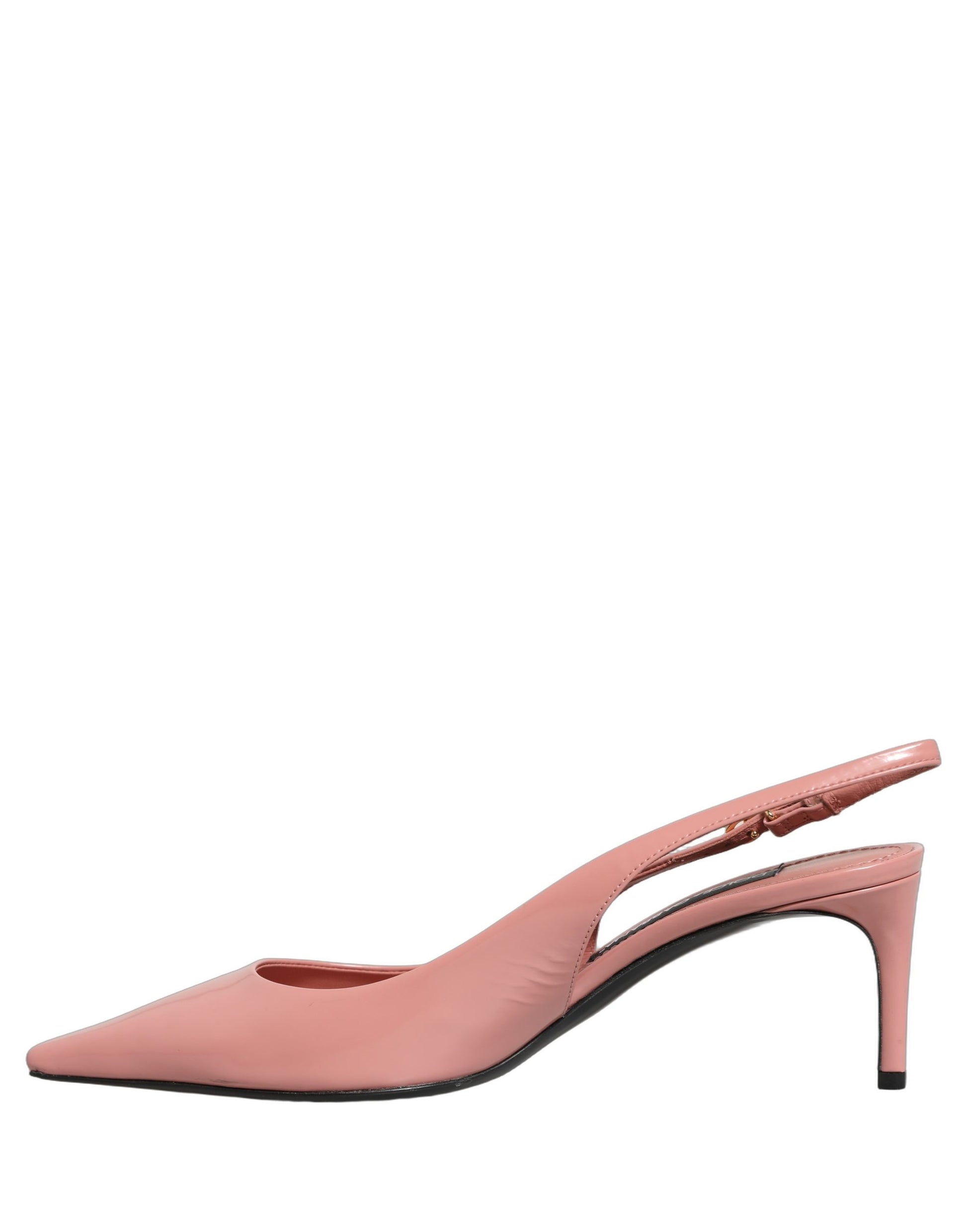 Chaussures Slingback à Talons Mi-hauts en Cuir Rose Dolce & Gabbana