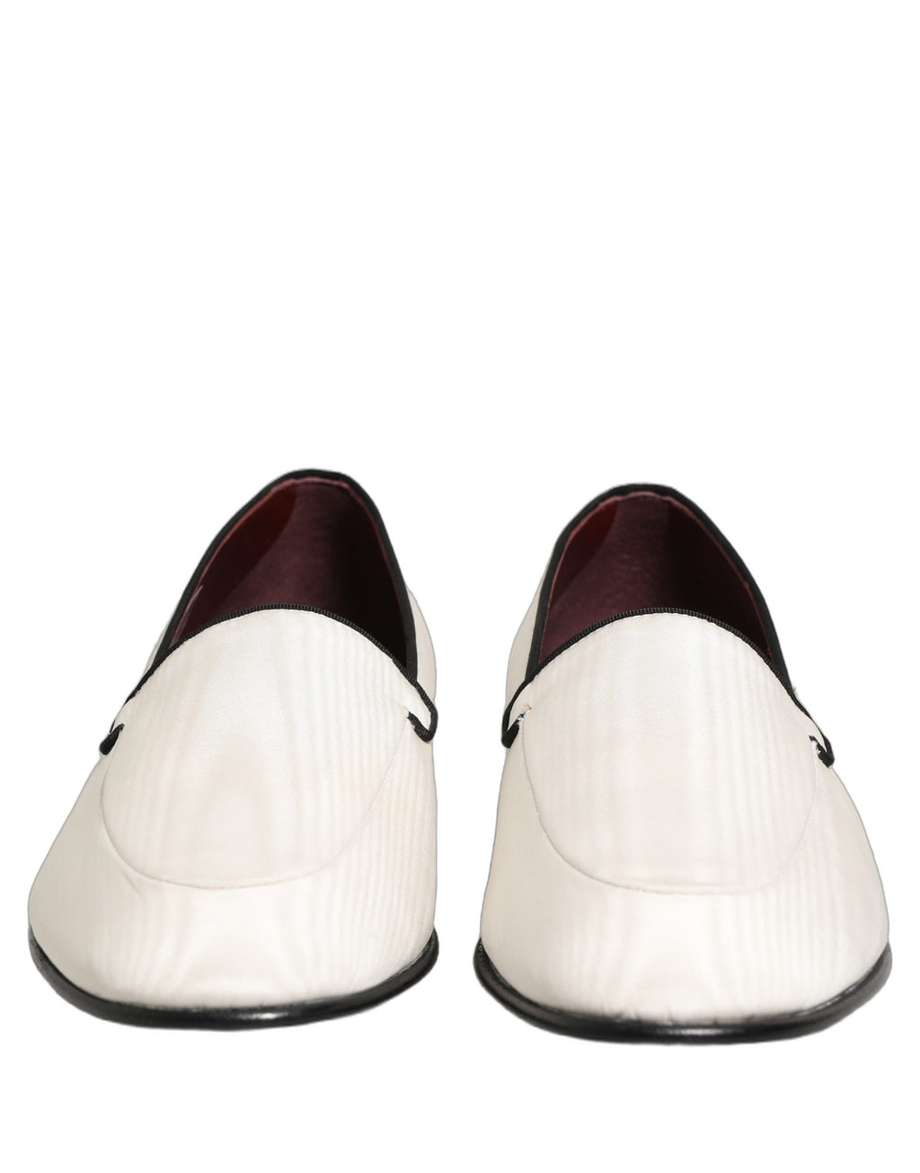 Mocassins plats à enfiler en velours blanc Dolce & Gabbana pour homme