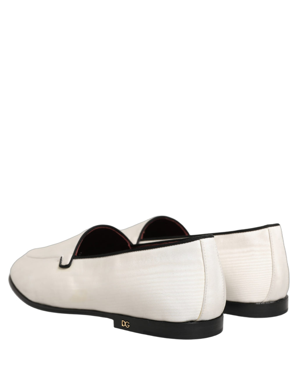Mocassins plats à enfiler en velours blanc Dolce & Gabbana pour homme