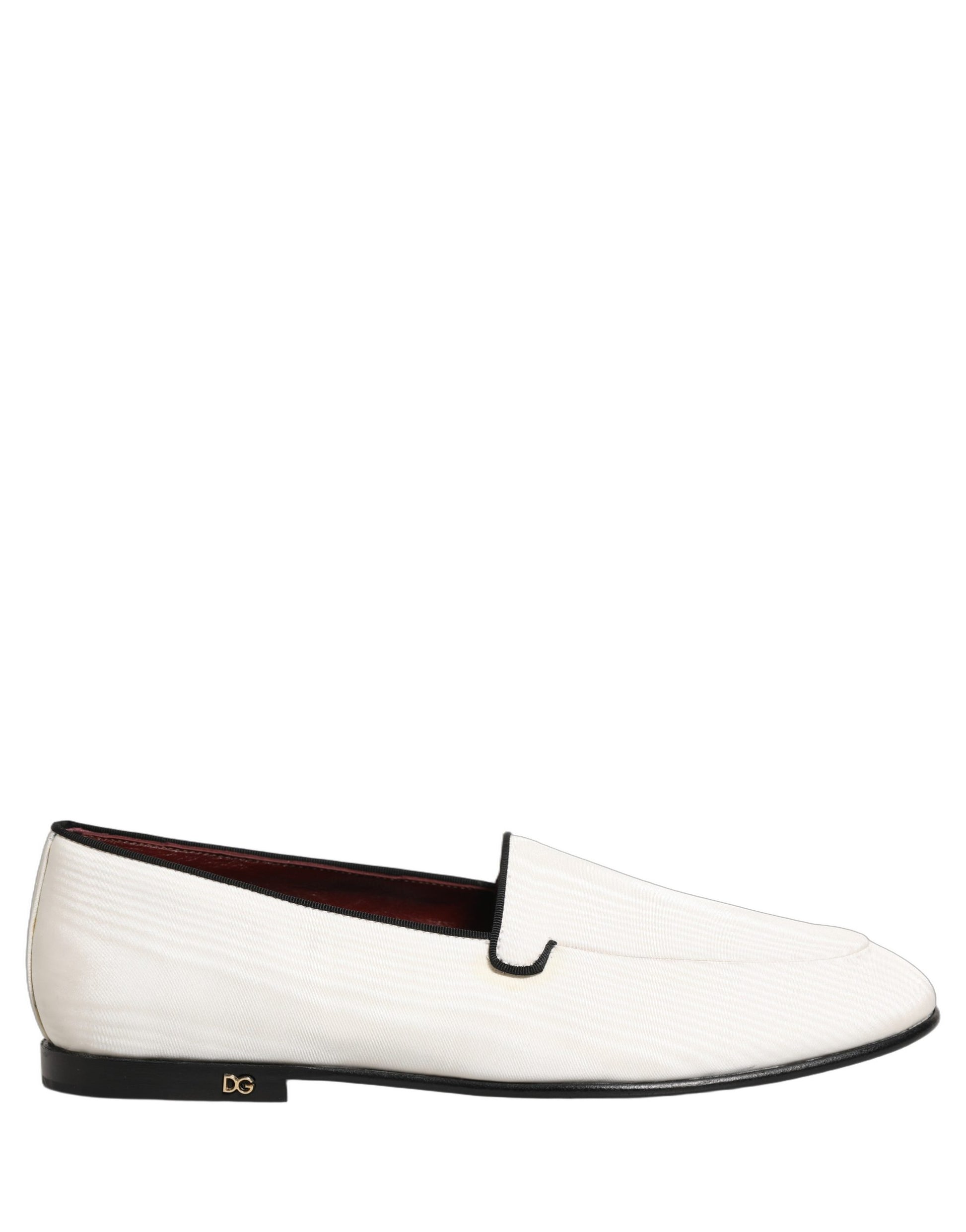 Mocassins plats à enfiler en velours blanc Dolce & Gabbana pour homme