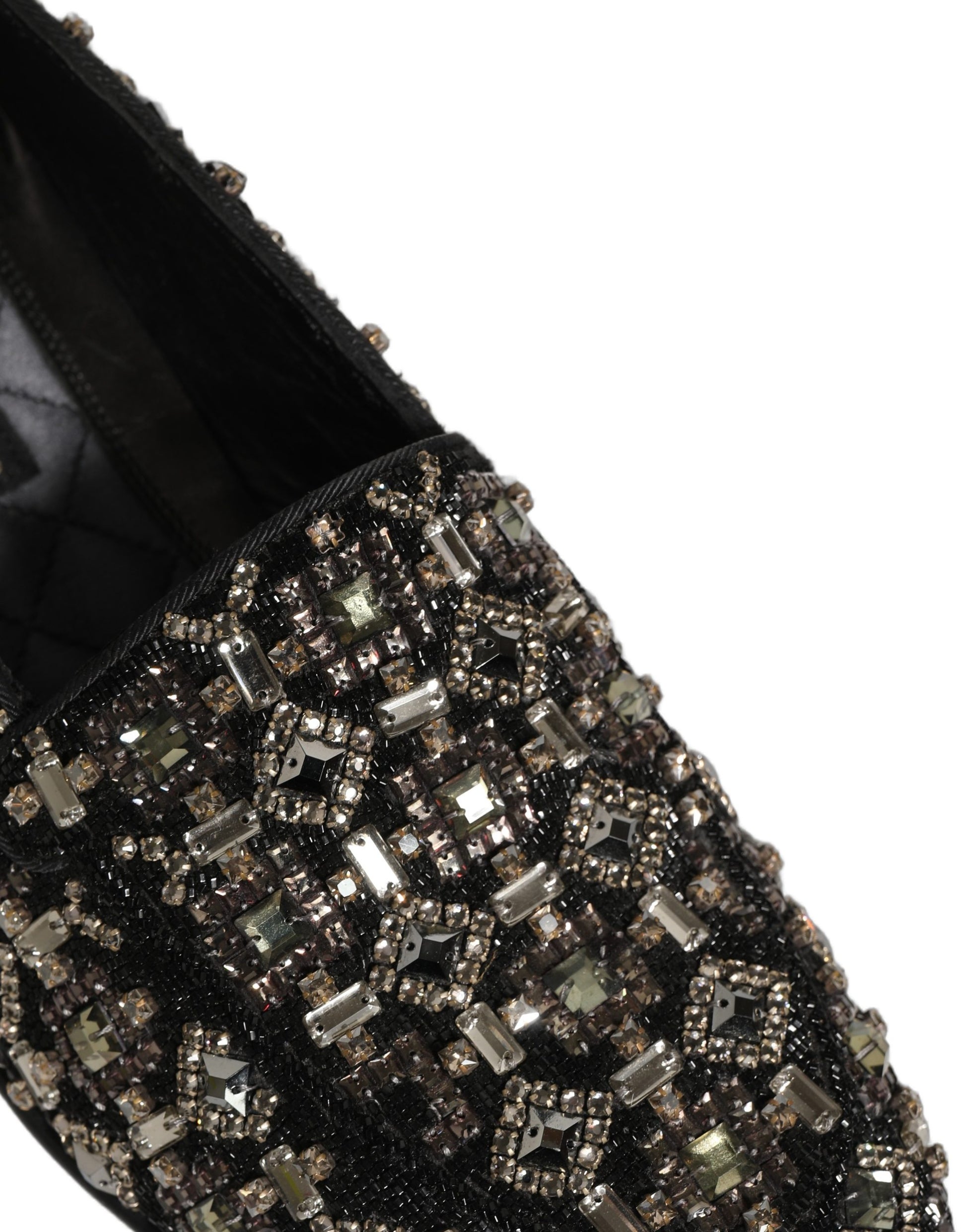 Chaussures mocassins Dolce & Gabbana en cuir argenté avec logo à enfiler