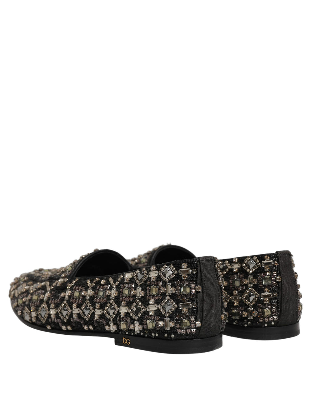 Chaussures mocassins Dolce & Gabbana en cuir argenté avec logo à enfiler