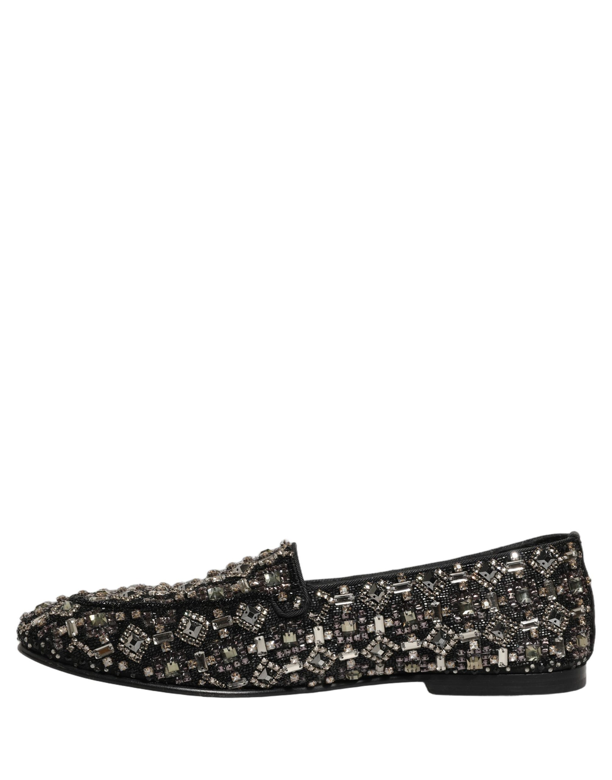 Chaussures mocassins Dolce & Gabbana en cuir argenté avec logo à enfiler