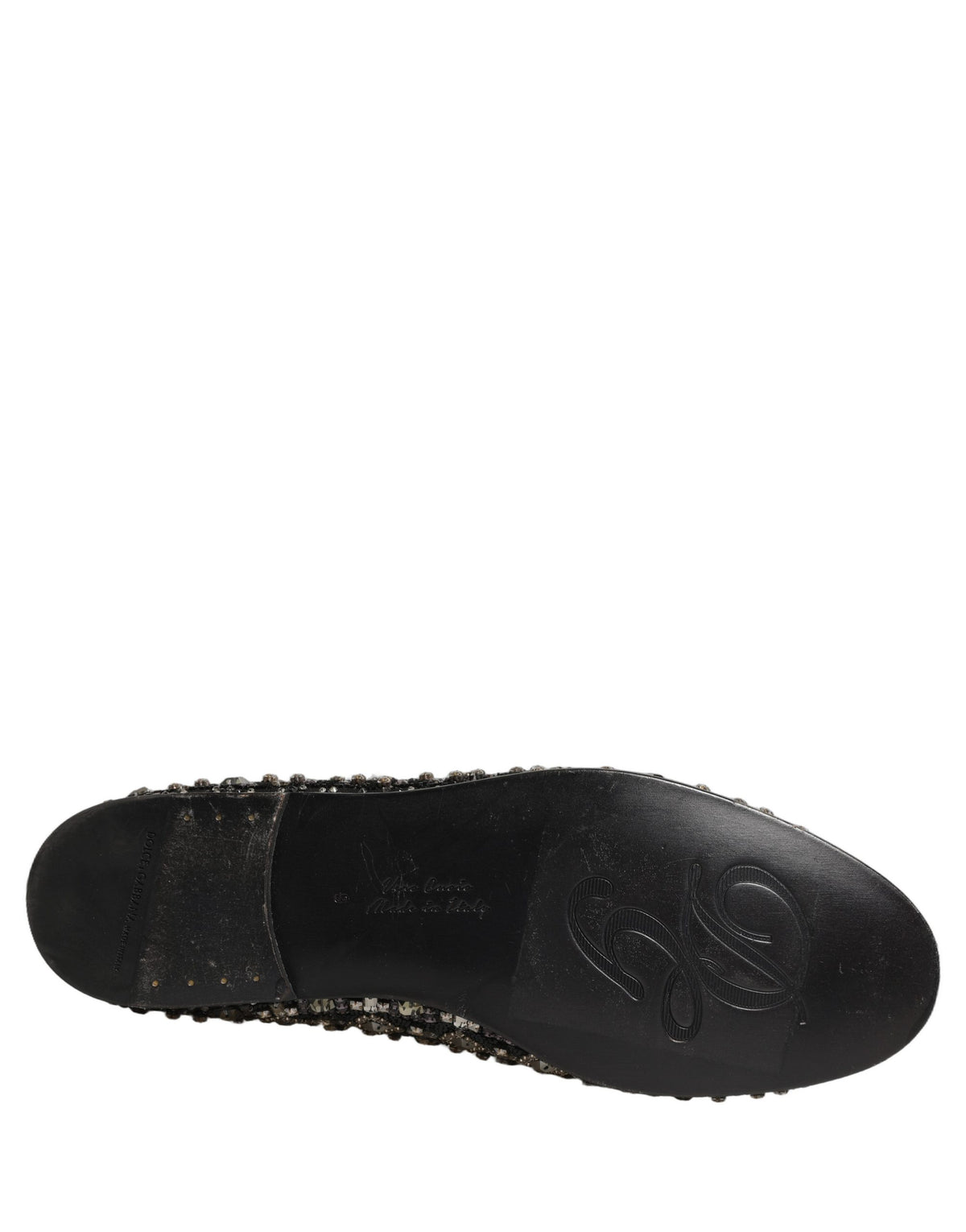 Dolce & Gabbana Schwarze mit Kristallen verzierte Loafer-Schuhe