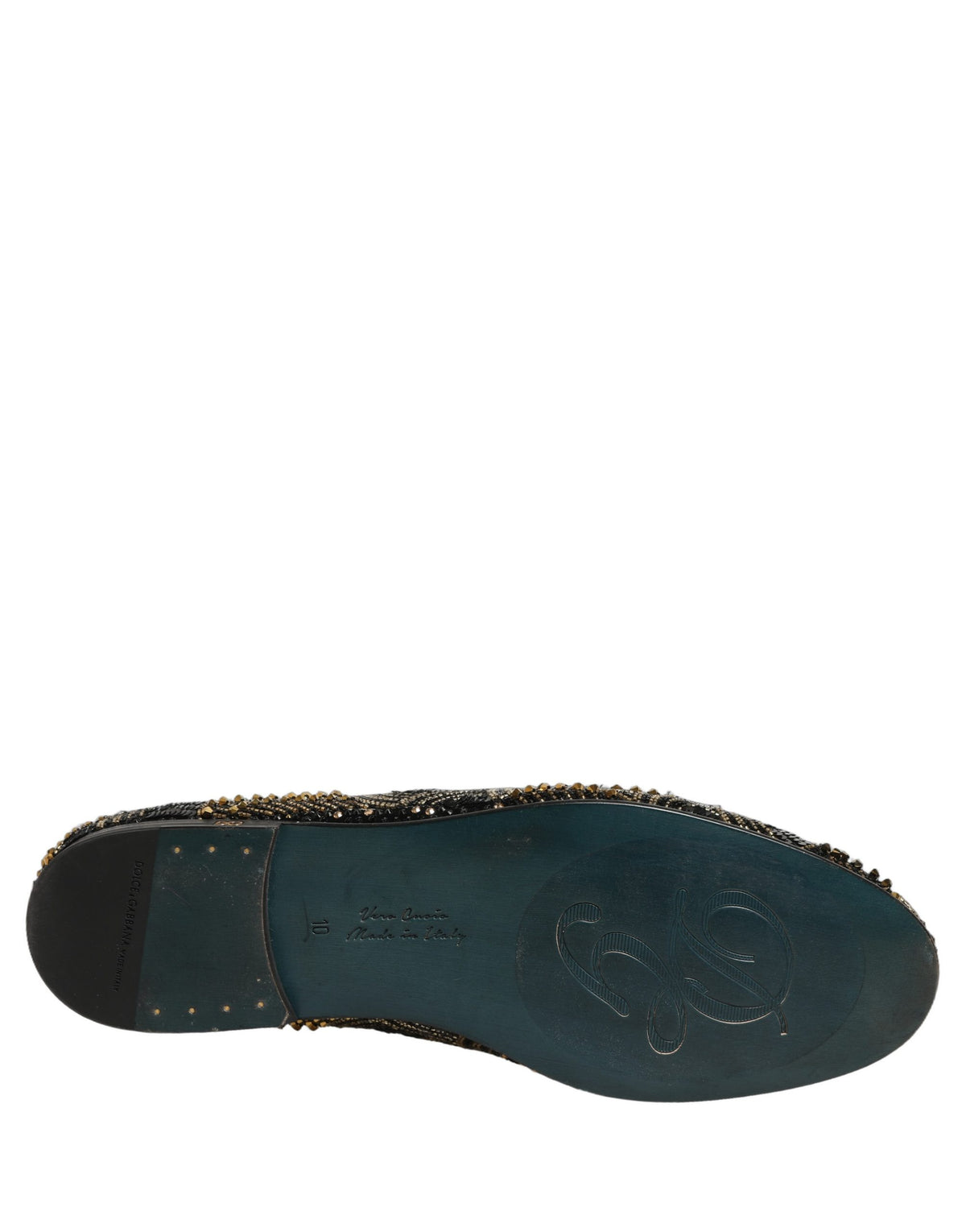 Dolce & Gabbana Schwarze Loafer mit Goldverzierungen