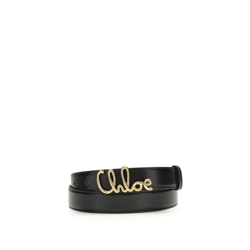 Ceinture Chloé en cuir de veau noir Bos Taurus