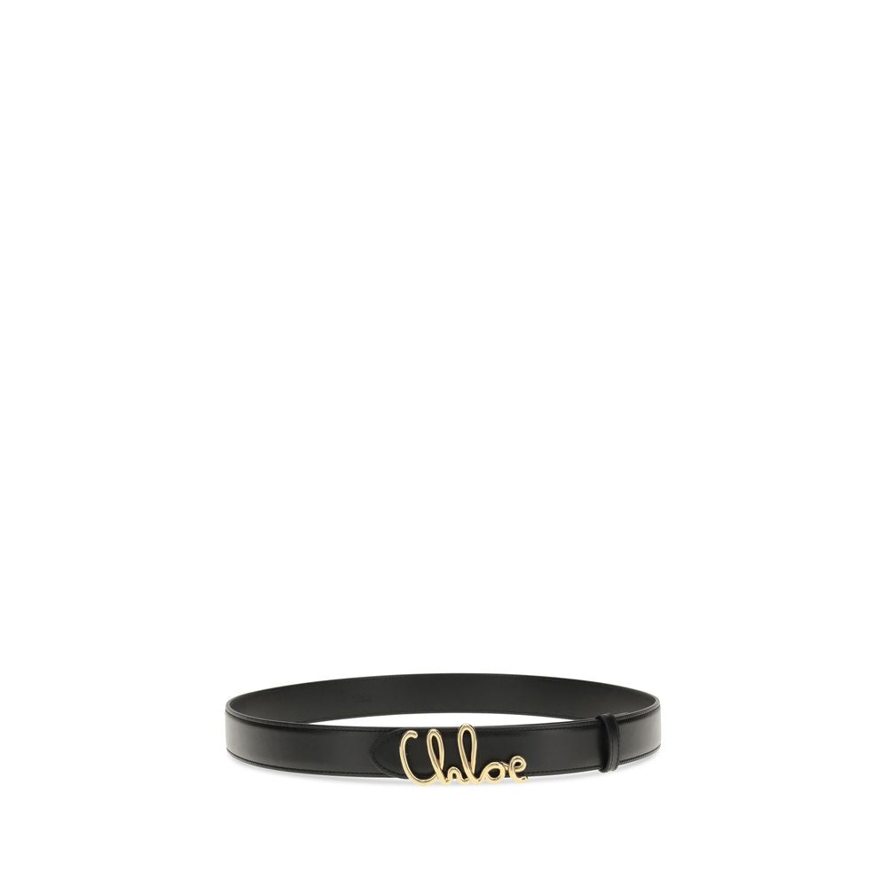 Ceinture Chloé en cuir de veau noir Bos Taurus