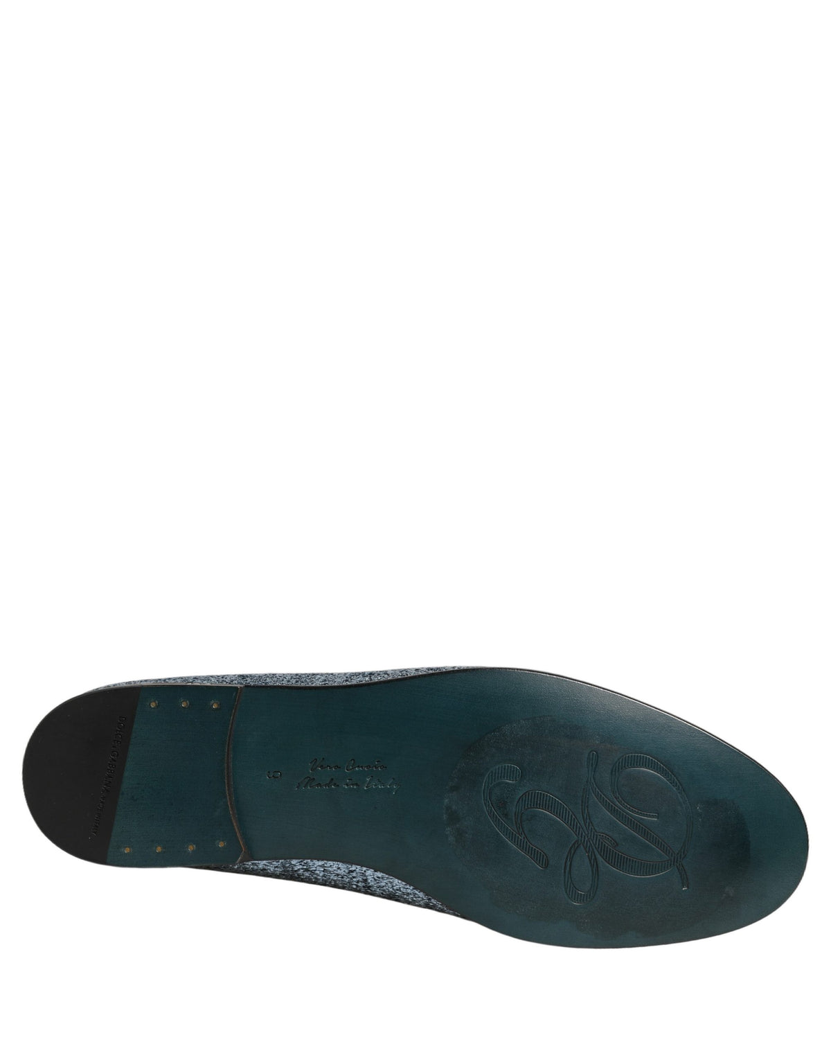 Dolce & Gabbana Blaue Glitzer-Lurex DG Logo Kleid Slipper