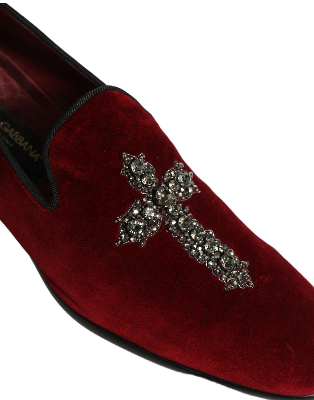 Mocassins Dolce & Gabbana bordeaux en daim croisé à enfiler