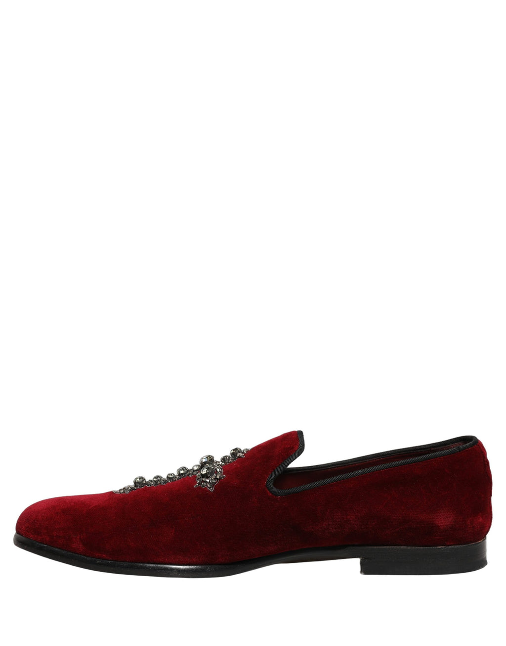 Mocassins Dolce & Gabbana bordeaux en daim croisé à enfiler