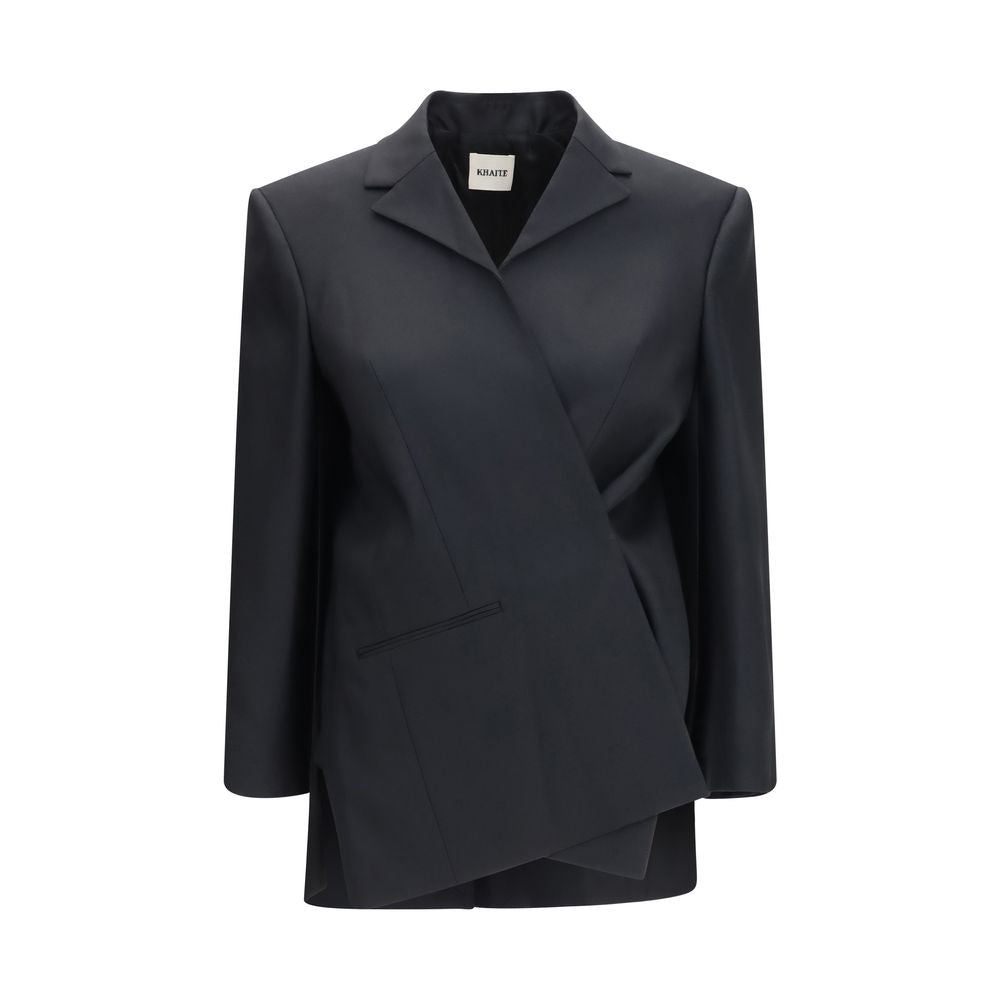 Veste longue Khaite en laine noire Oves Aries