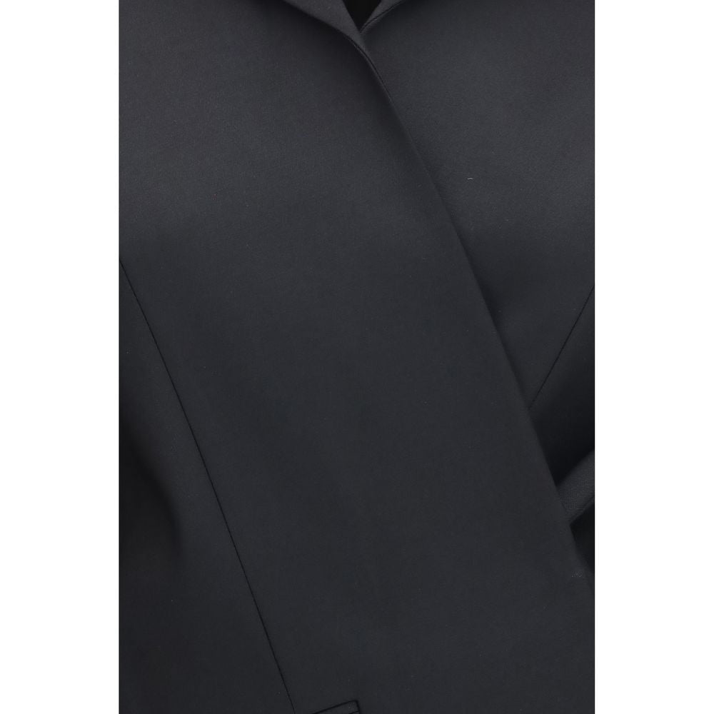 Veste longue Khaite en laine noire Oves Aries