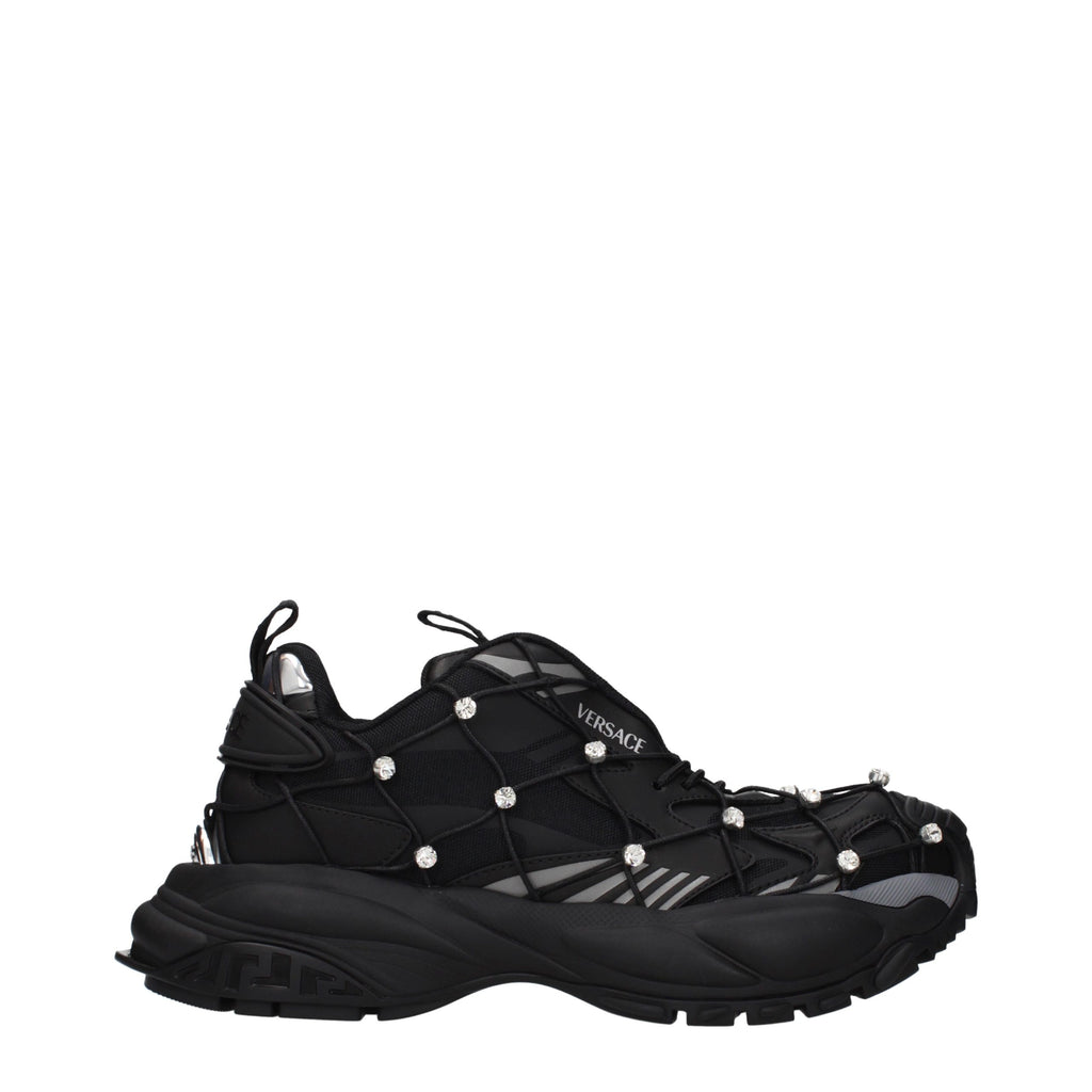 Baskets Chunky Versace en Tissu Noir