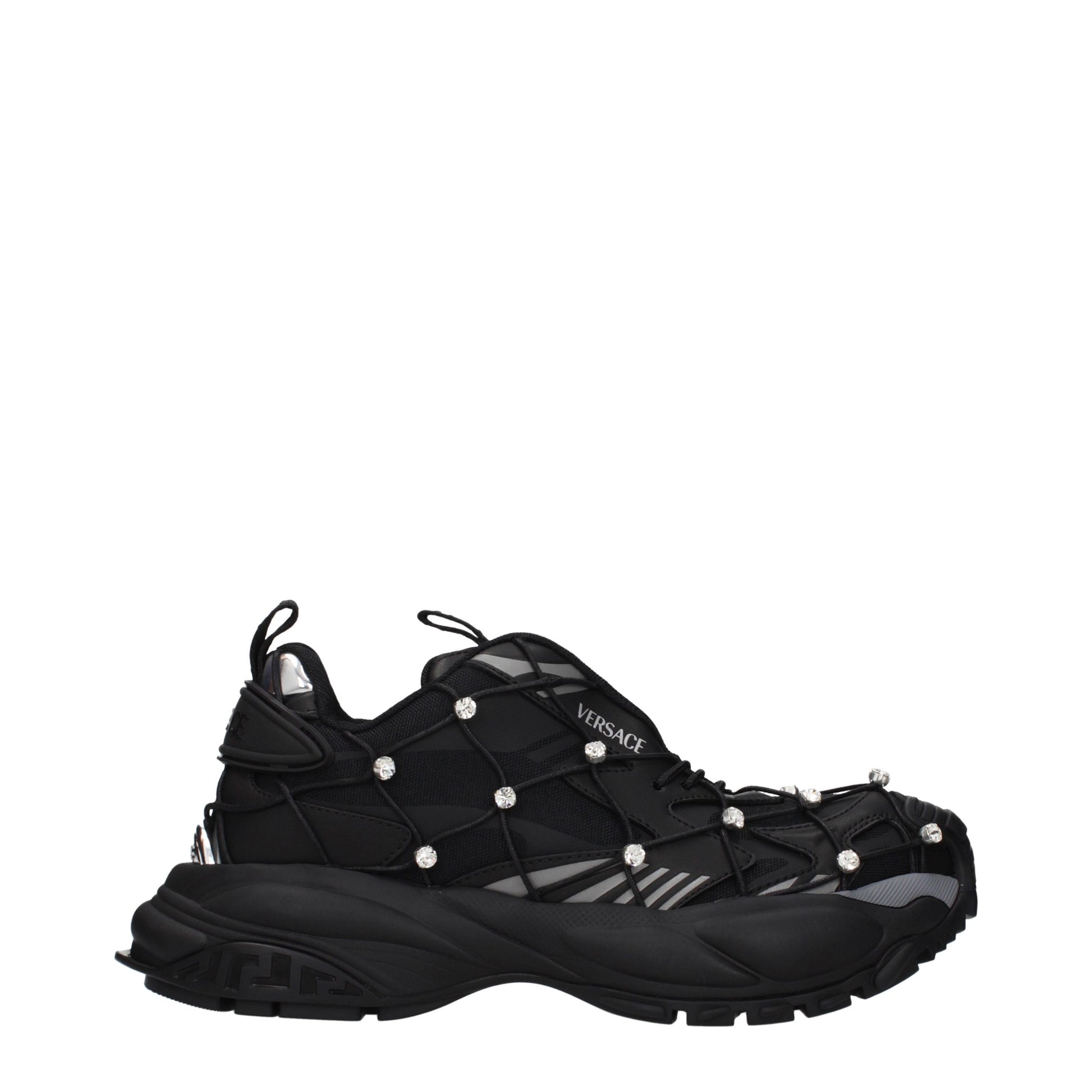Baskets Chunky Versace en Tissu Noir