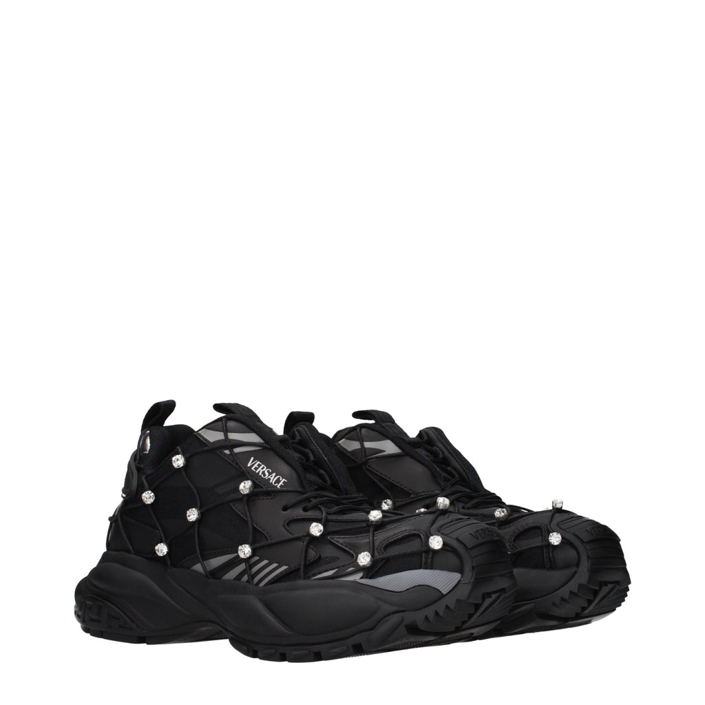 Baskets Chunky Versace en Tissu Noir