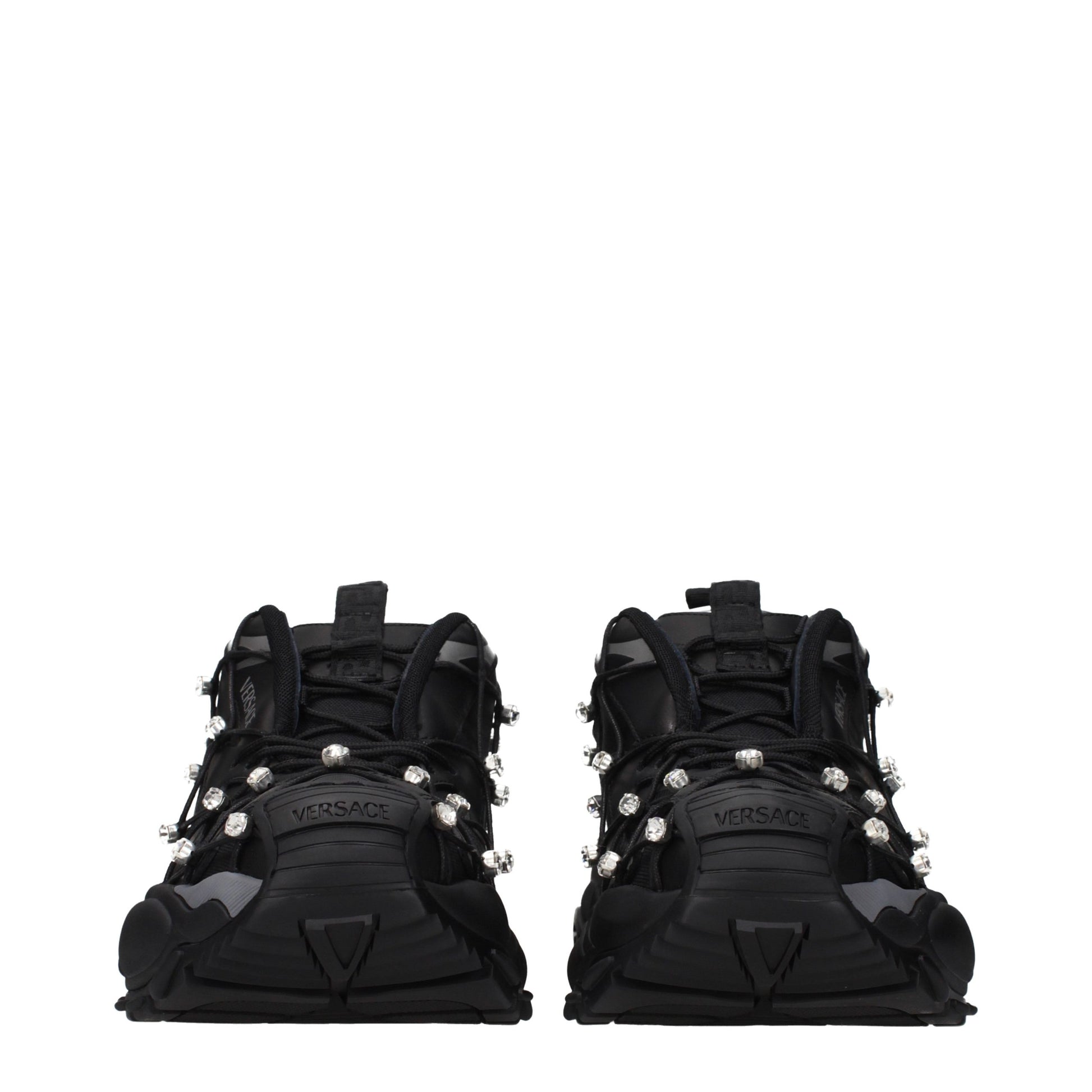 Baskets Chunky Versace en Tissu Noir