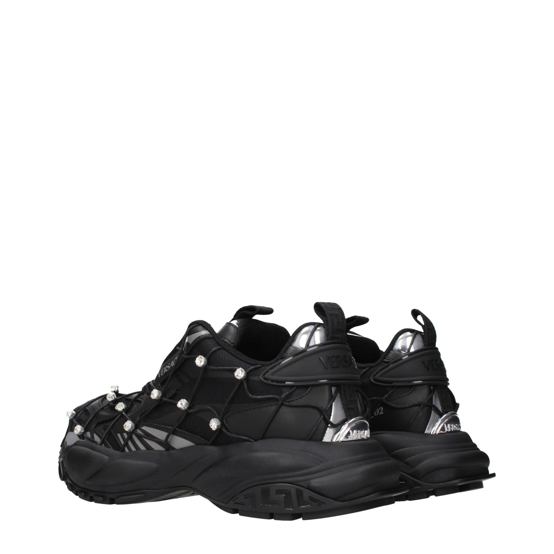 Baskets Chunky Versace en Tissu Noir