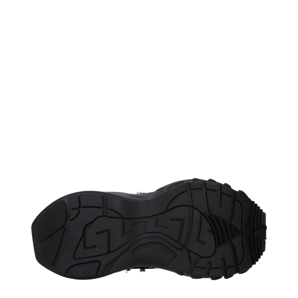 Baskets Chunky Versace en Tissu Noir
