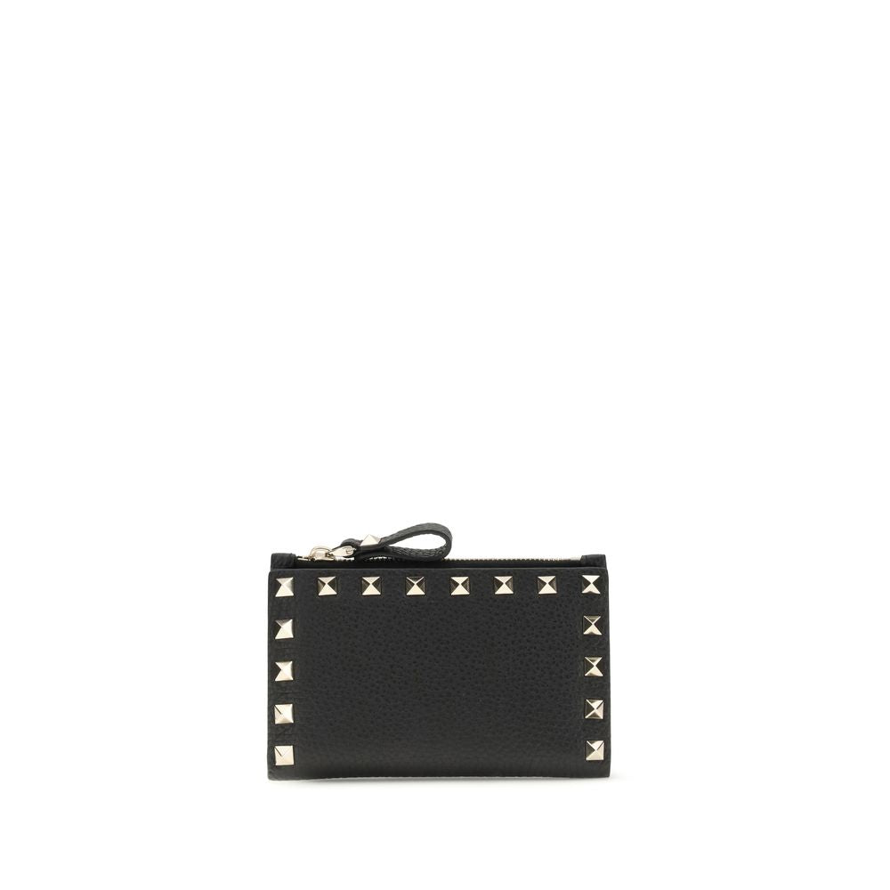 Portefeuille Valentino Garavani en Cuir de Veau Noir Bos Taurus