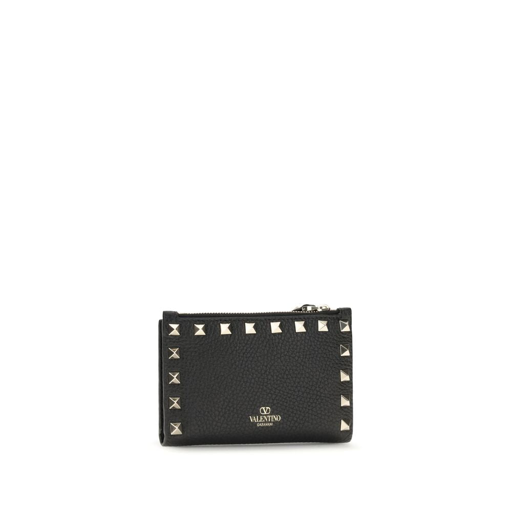 Portefeuille Valentino Garavani en Cuir de Veau Noir Bos Taurus