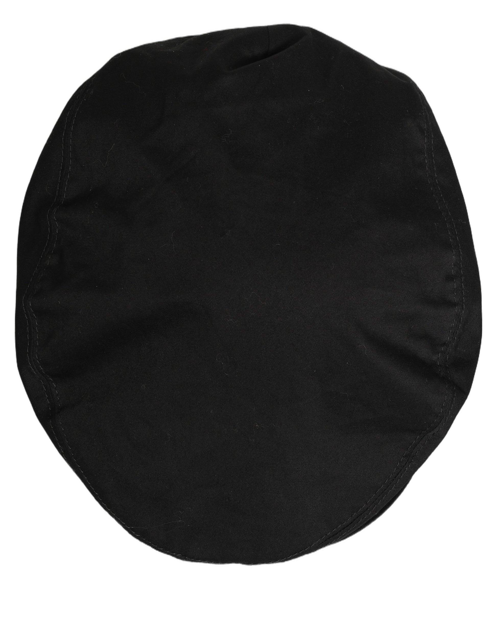 Dolce & Gabbana Casquette Gavroche Homme en Coton Stretch Noir