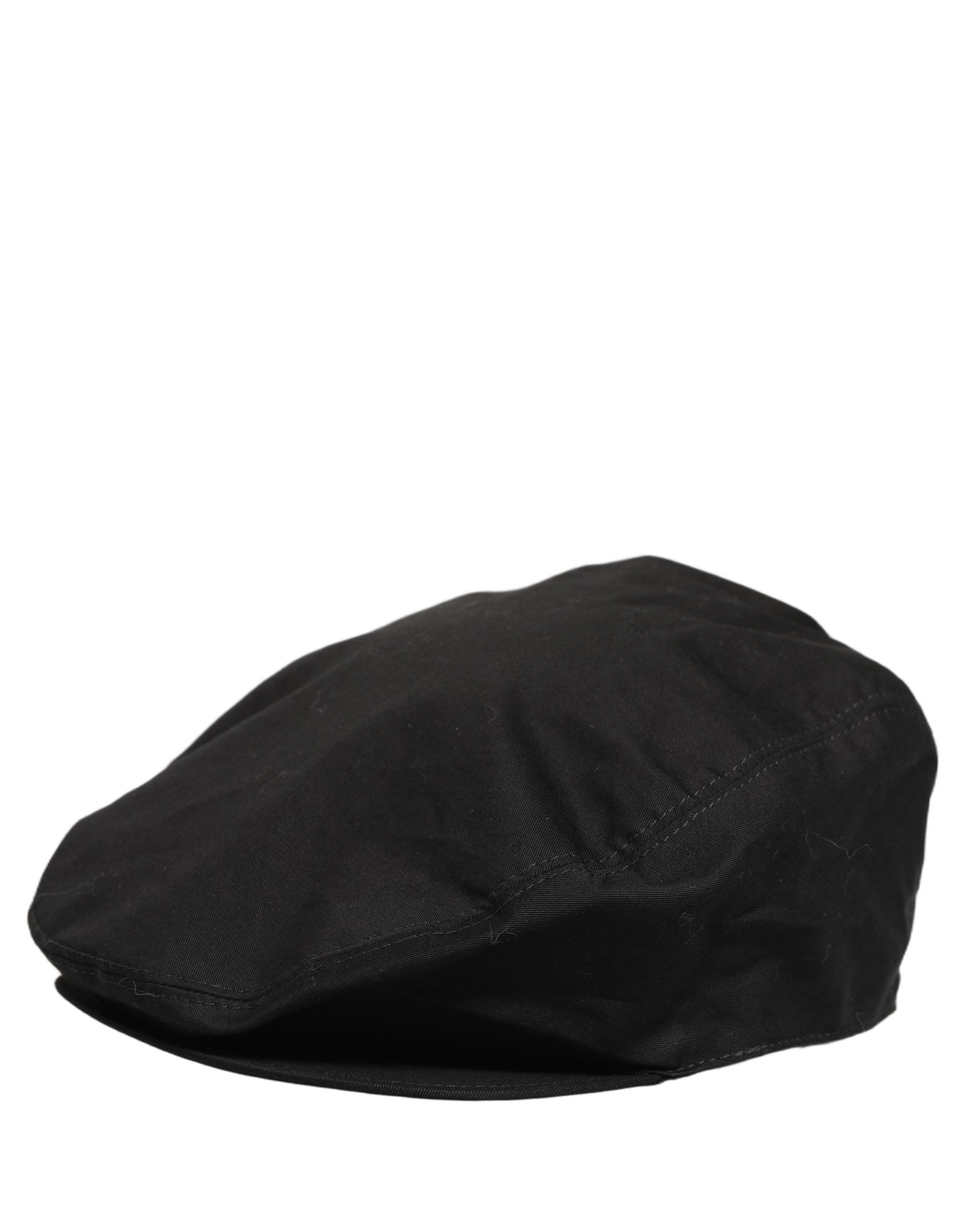 Dolce & Gabbana Casquette Gavroche Homme en Coton Stretch Noir