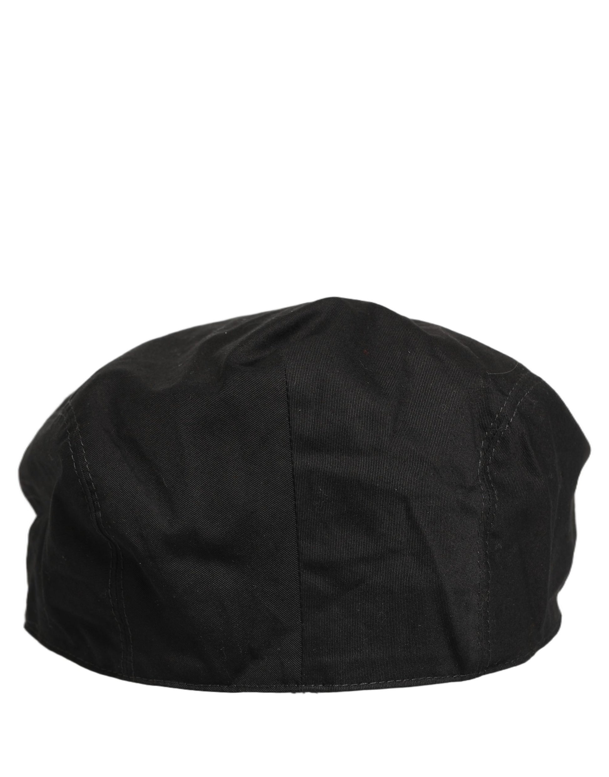 Dolce & Gabbana Casquette Gavroche Homme en Coton Stretch Noir