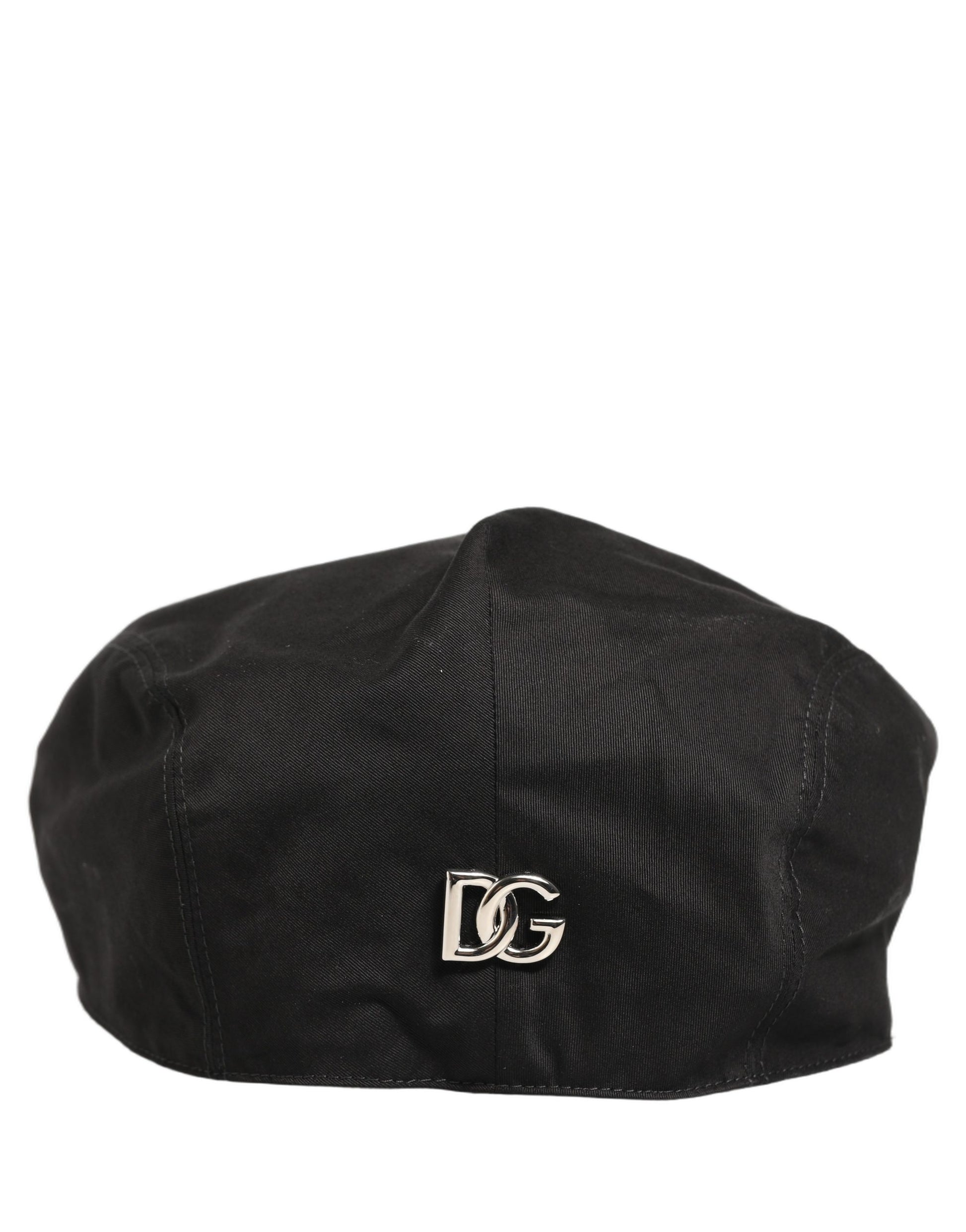 Dolce & Gabbana Casquette Gavroche Homme en Coton Stretch Noir