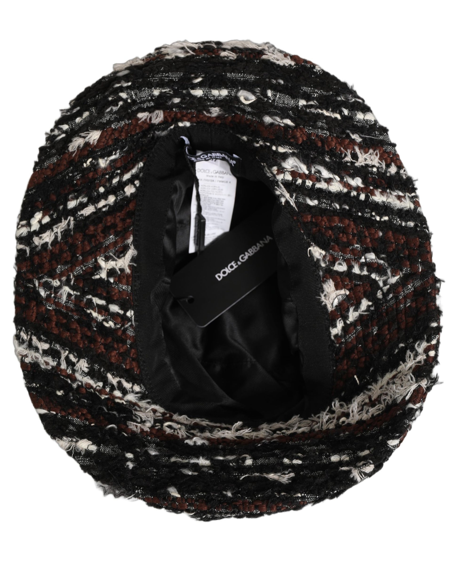 Dolce & Gabbana Femme Chapeau Casquette Seau en Tweed Acrylique Multicolore