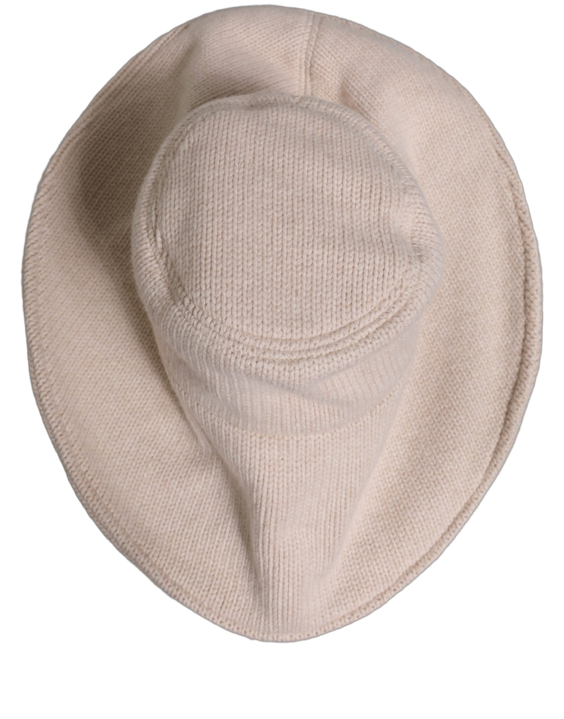 Chapeau bob Dolce & Gabbana en maille de laine beige à large bord pour femme
