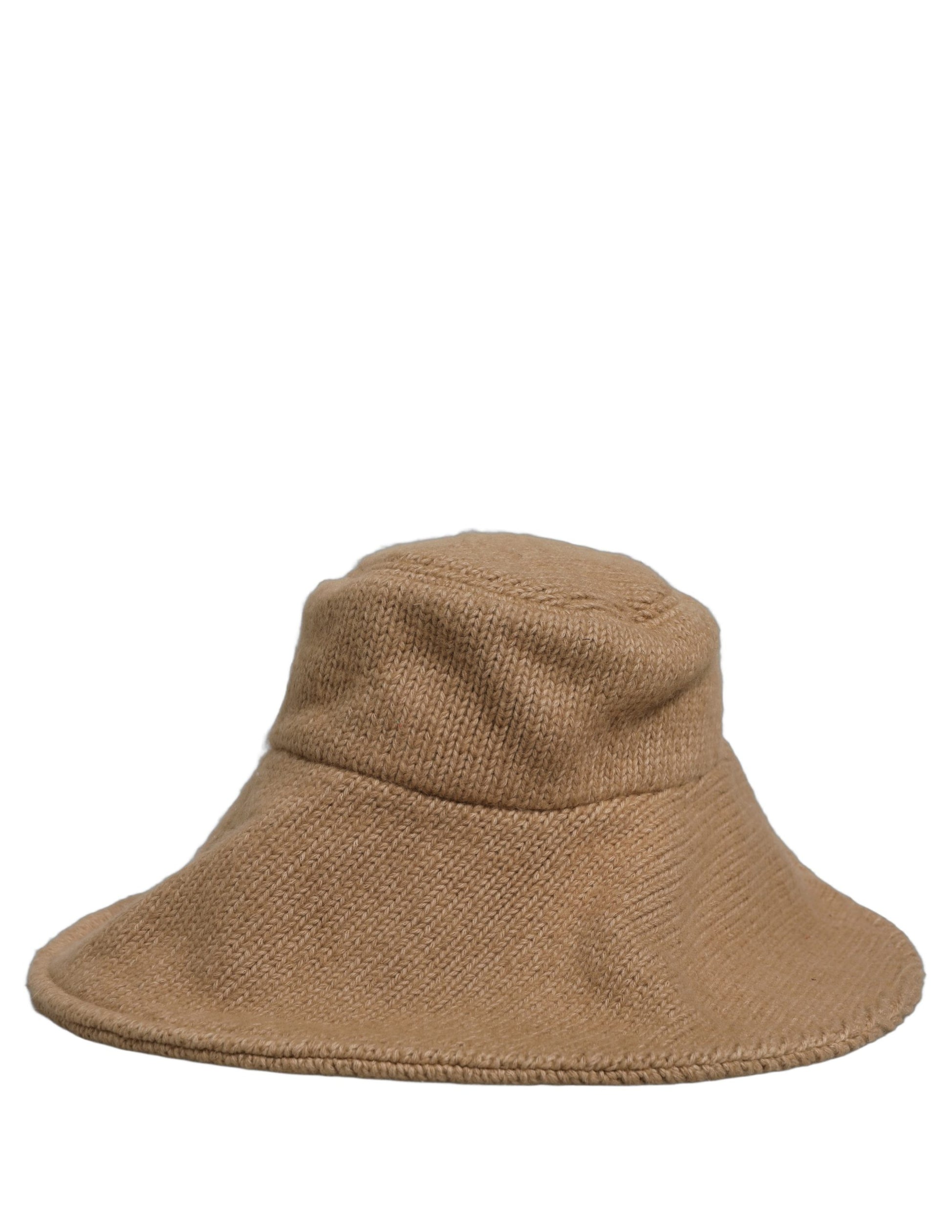 Dolce & Gabbana Femme Chapeau Cloche en Coton Tricot Marron à Bord Large