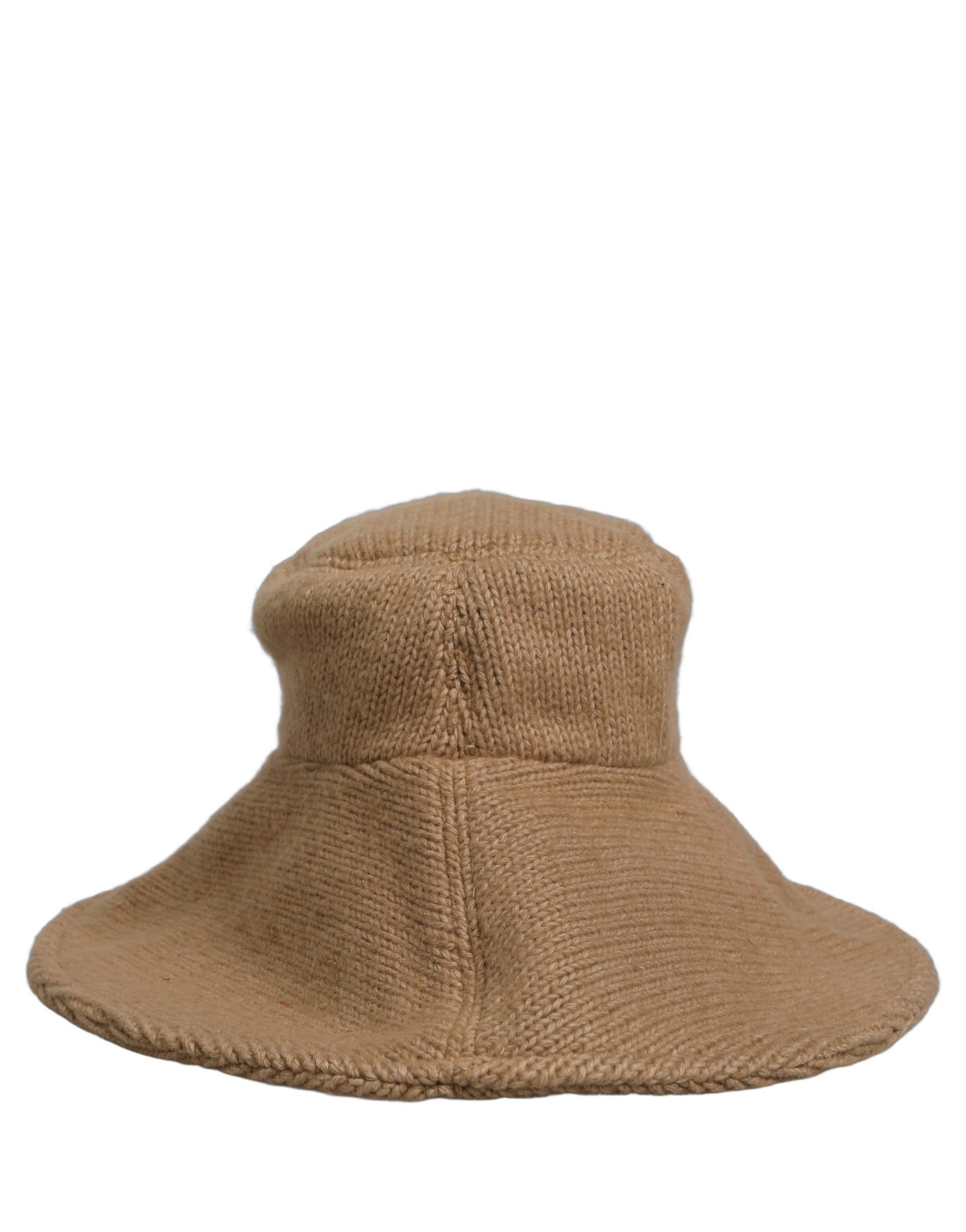 Dolce & Gabbana Femme Chapeau Cloche en Coton Tricot Marron à Bord Large