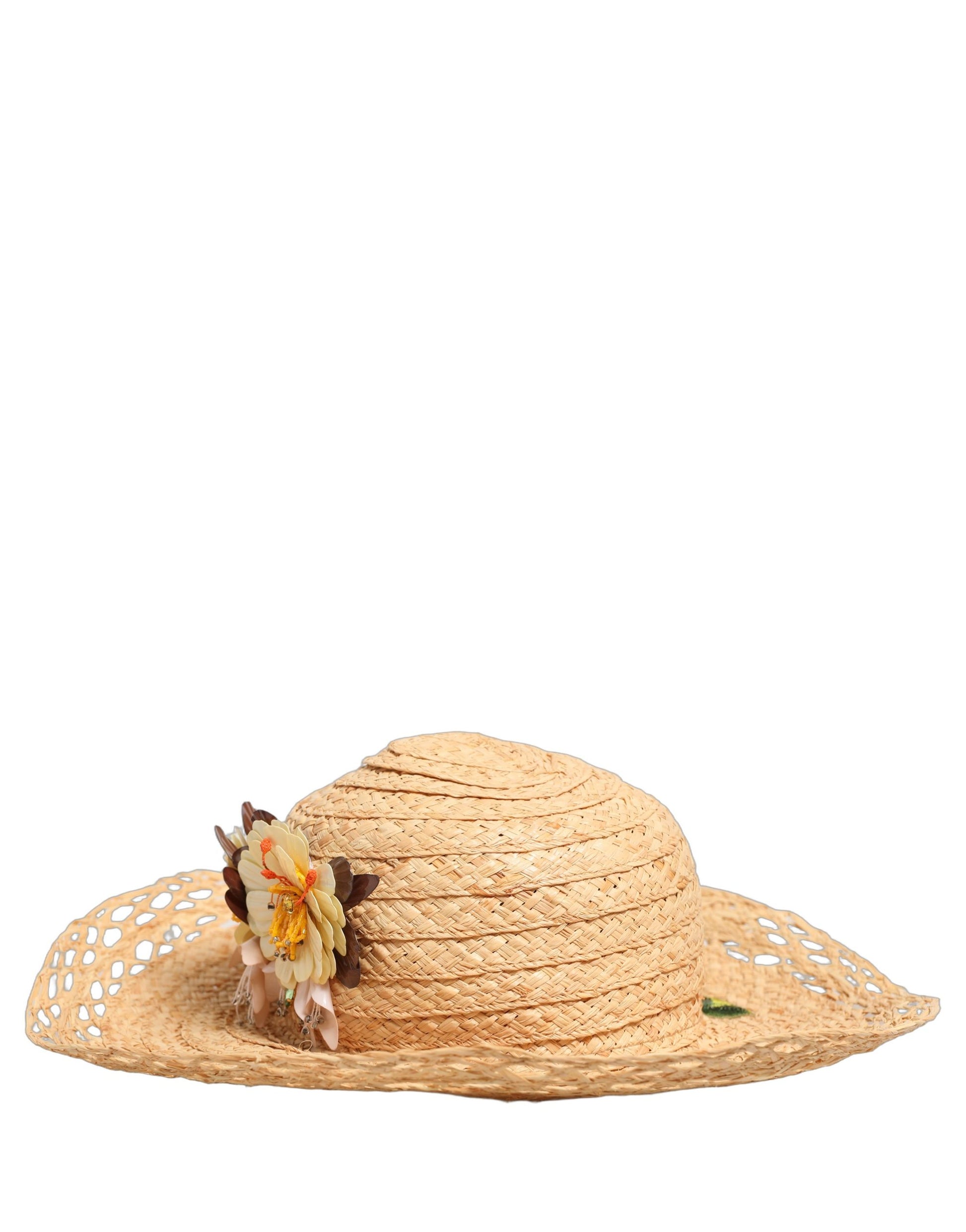 Chapeau Bob Dolce & Gabbana Femme Beige Large Bord Floral