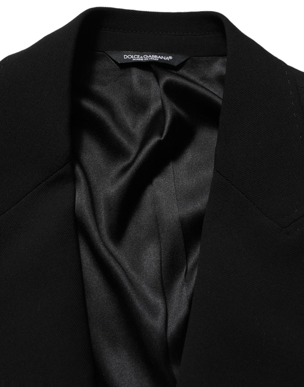 Veste de Blazer Homme Noire en Laine à Simple Boutonnage Dolce & Gabbana
