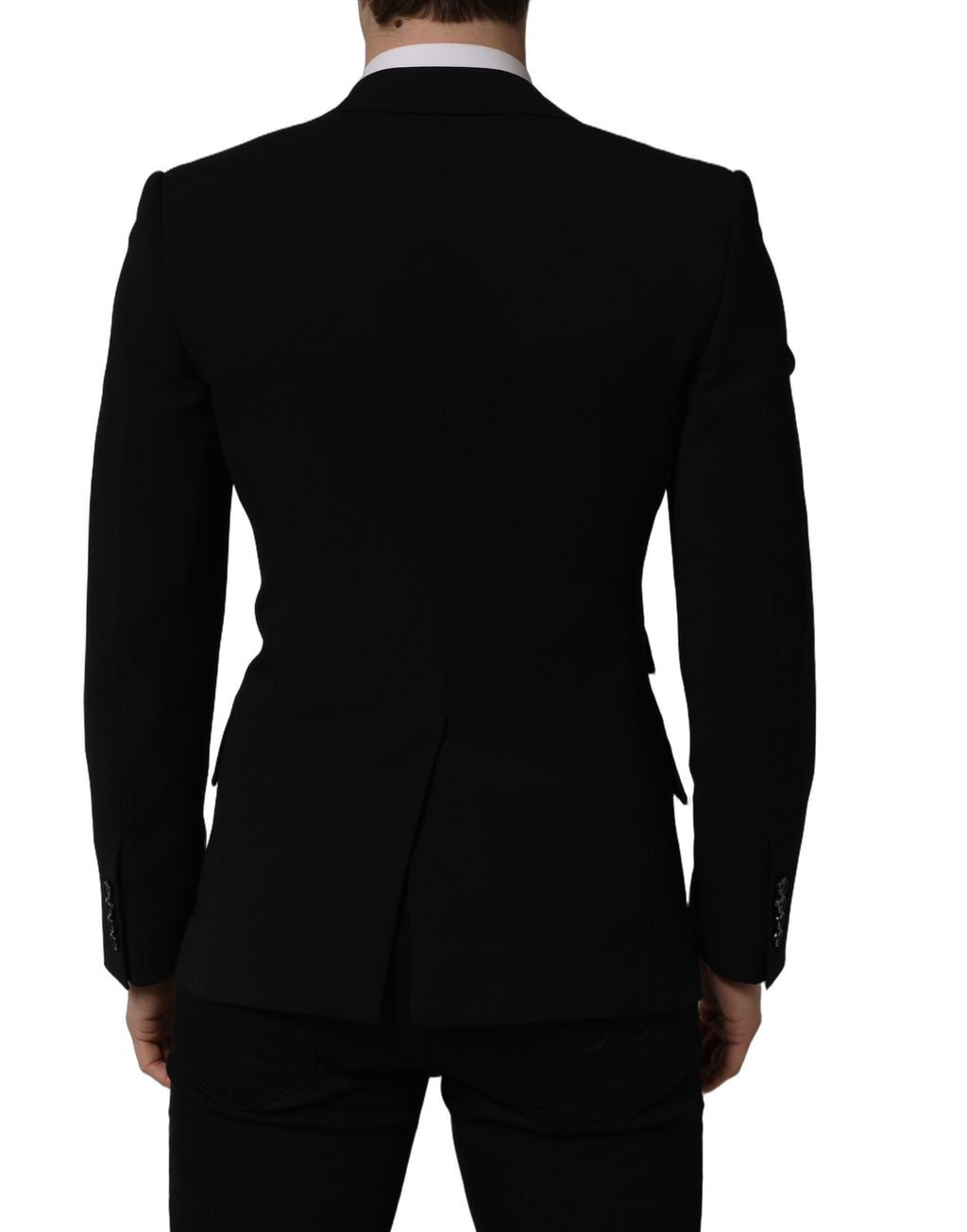 Veste de Blazer Homme Noire en Laine à Simple Boutonnage Dolce & Gabbana