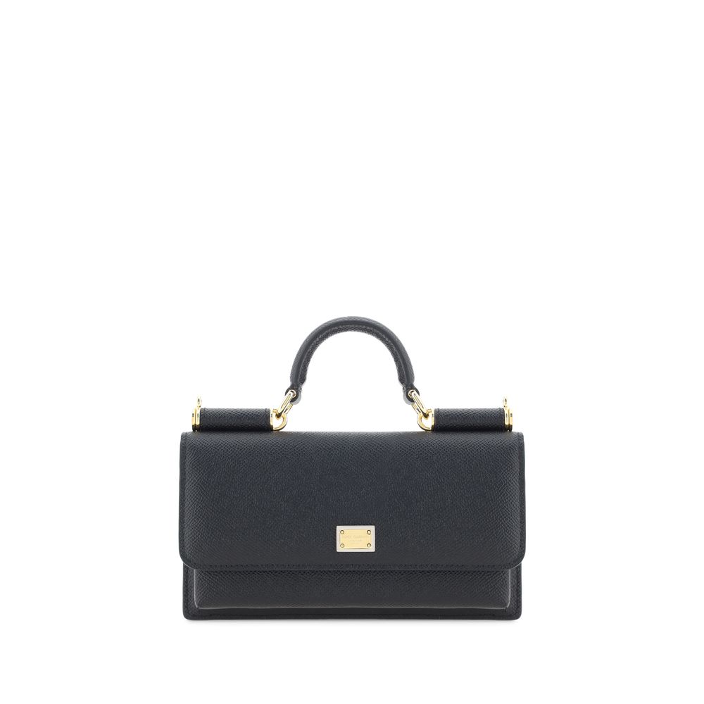 Sac à bandoulière Dolce & Gabbana en cuir de veau noir Bos Taurus
