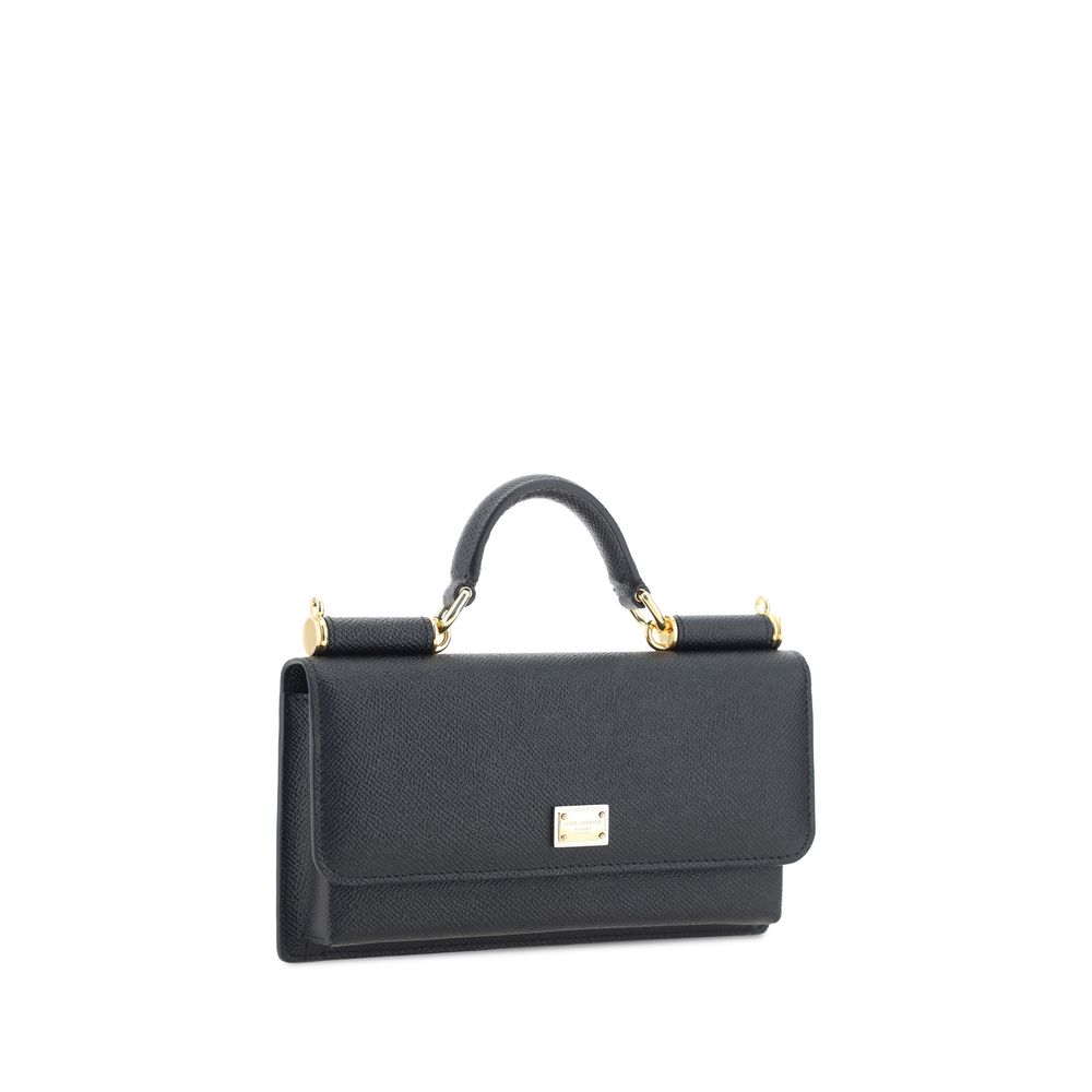 Sac à bandoulière Dolce & Gabbana en cuir de veau noir Bos Taurus