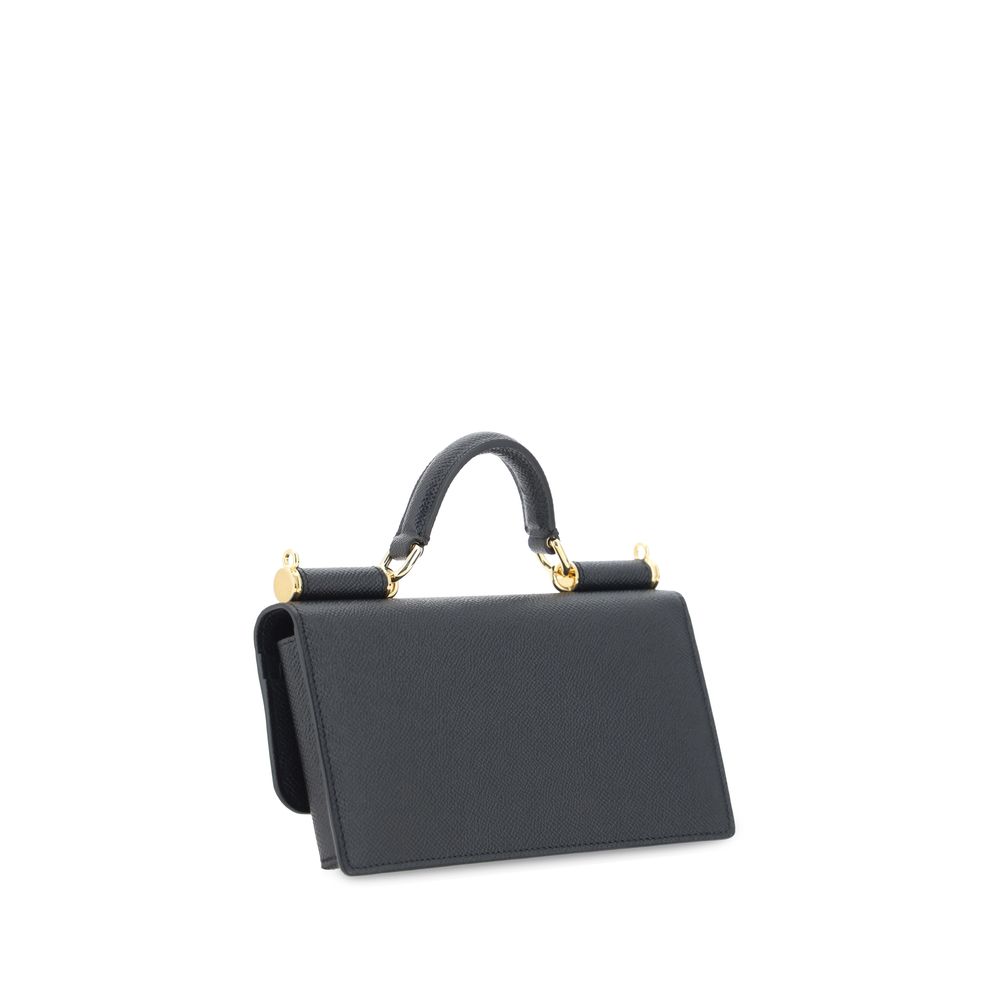 Sac à bandoulière Dolce & Gabbana en cuir de veau noir Bos Taurus
