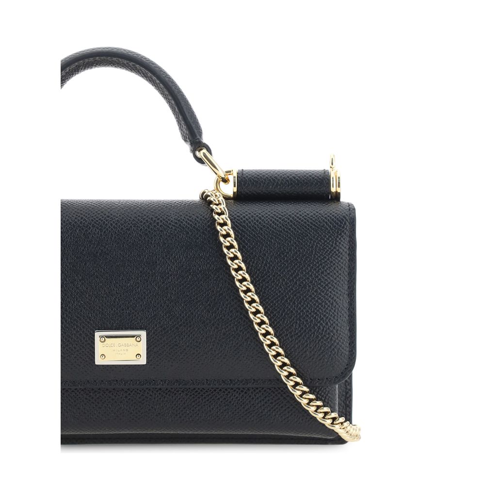 Sac à bandoulière Dolce & Gabbana en cuir de veau noir Bos Taurus
