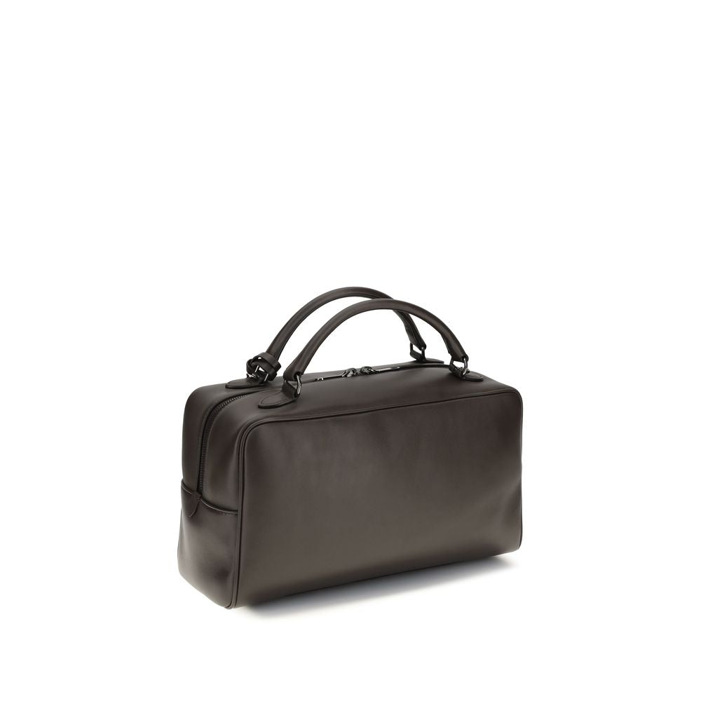 Sac à main Brunello Cucinelli en cuir de veau marron Bos Taurus