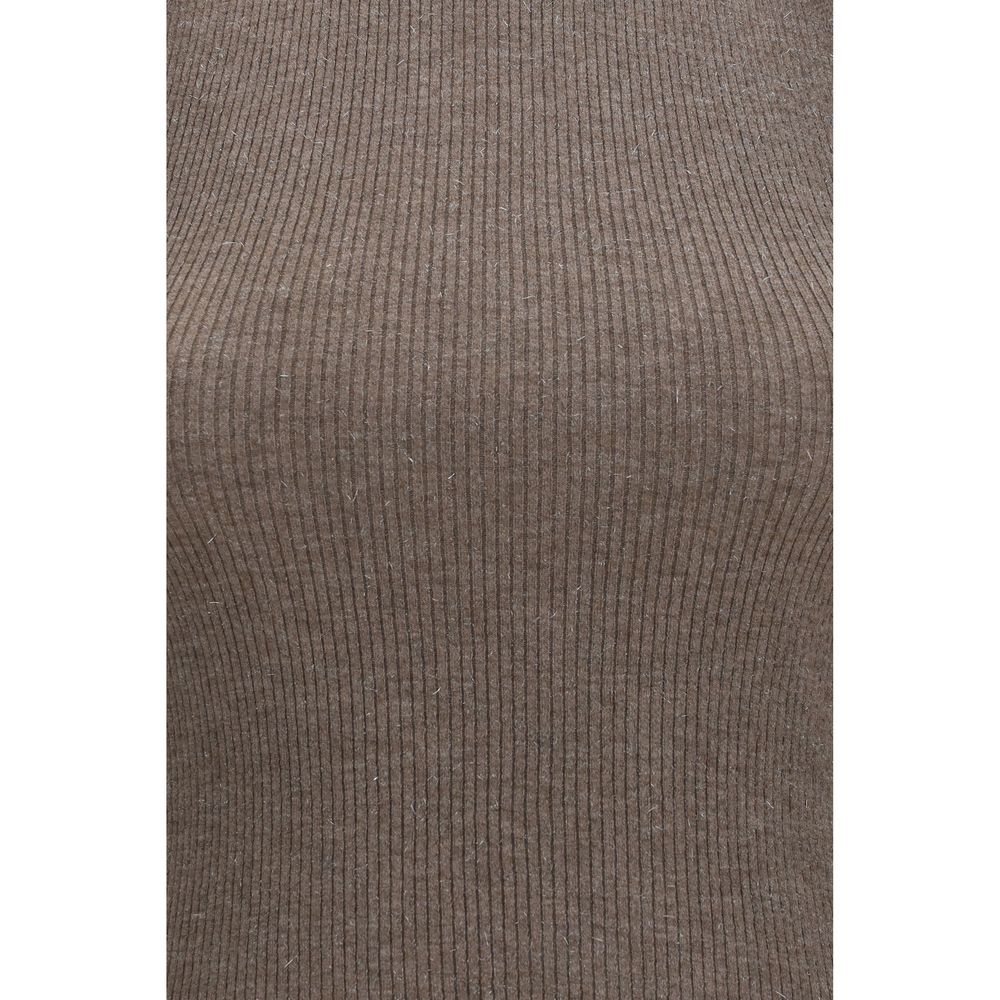 Pull sans manches Brunello Cucinelli en cachemire marron