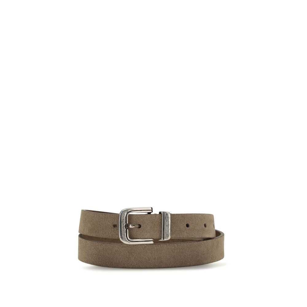 Brunello Cucinelli Ceinture fine Brunello Cucinelli en cuir de veau beige Bos Taurus
