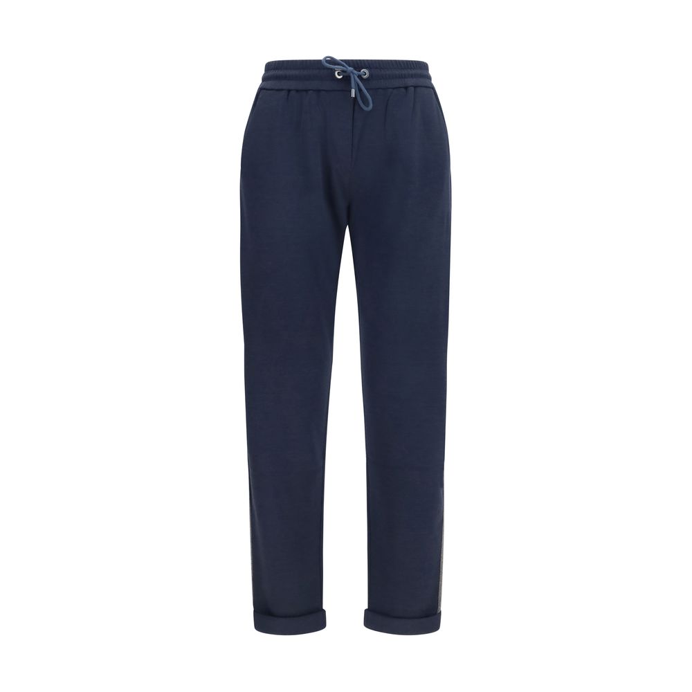 Brunello Cucinelli Pantalon décontracté en polyamide bleu