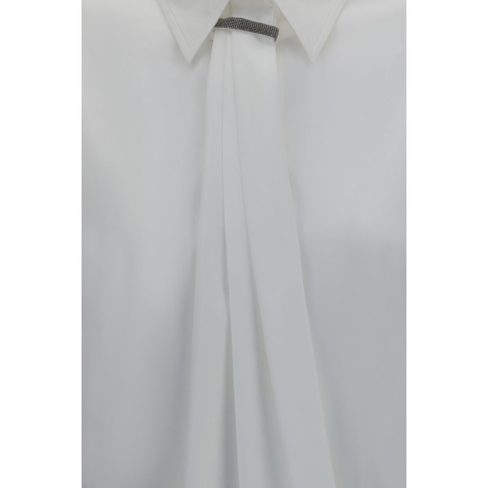 Chemise habillée en coton blanc Brunello Cucinelli