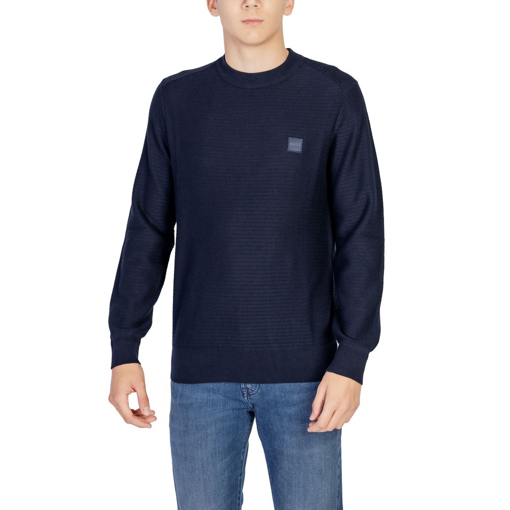 Sweat-shirt en coton bleu Hugo Boss