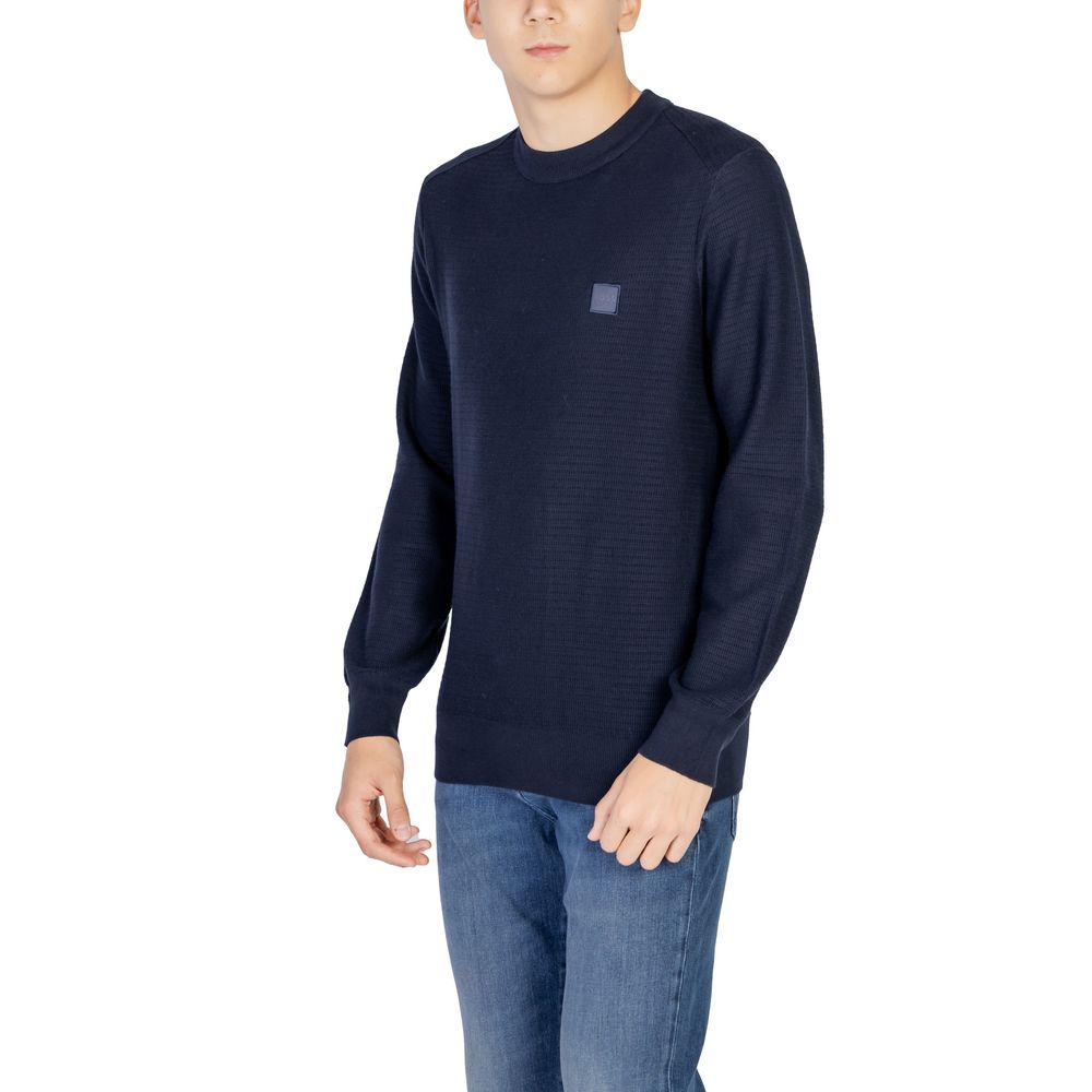 Sweat-shirt en coton bleu Hugo Boss