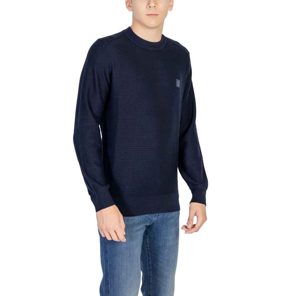 Sweat-shirt en coton bleu Hugo Boss