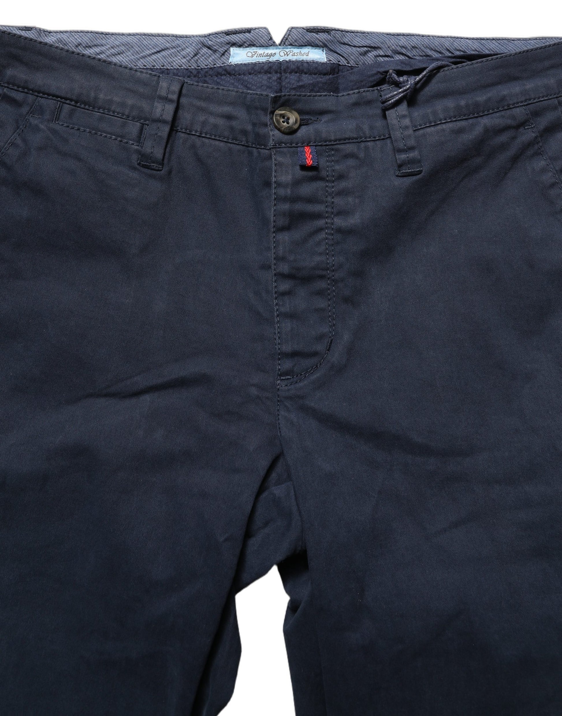 Pantalon Chino Skinny Taille Moyenne Bleu Marine Domenico Tagliente Pour Homme